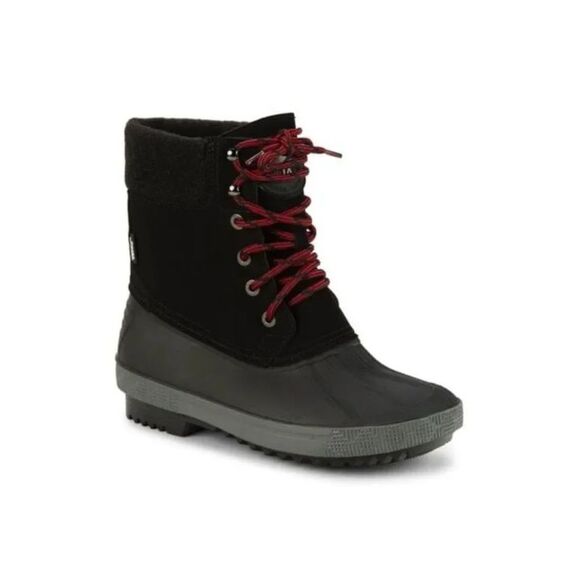 PAJAR Mens Black Mixed Media Treaded Waterproof Pajar Round Toe Duck Boots 9 M
